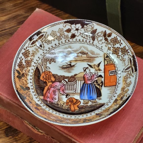 1840's Antique Petrus Regout Maastricht Mongol Huntsman Transferware Bowl - Picture 3 of 9